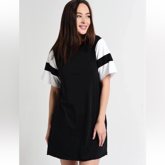 ATM Anthony Thomas Melillo Jersey Striped Sleeve Mini Dress | Size Small - Picture 11 of 11